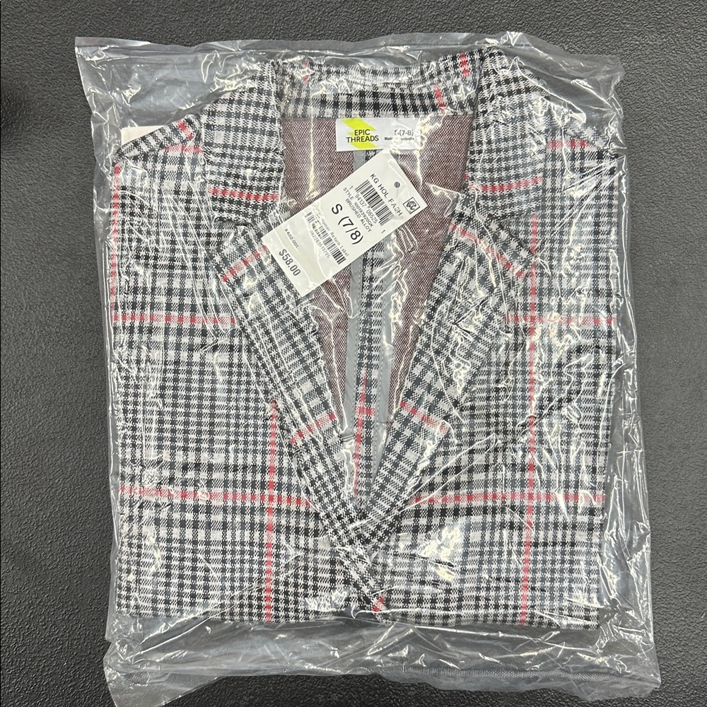 Girls Plaid Blazer Jacket by Epic Threads NWT - Picture 5 of 5